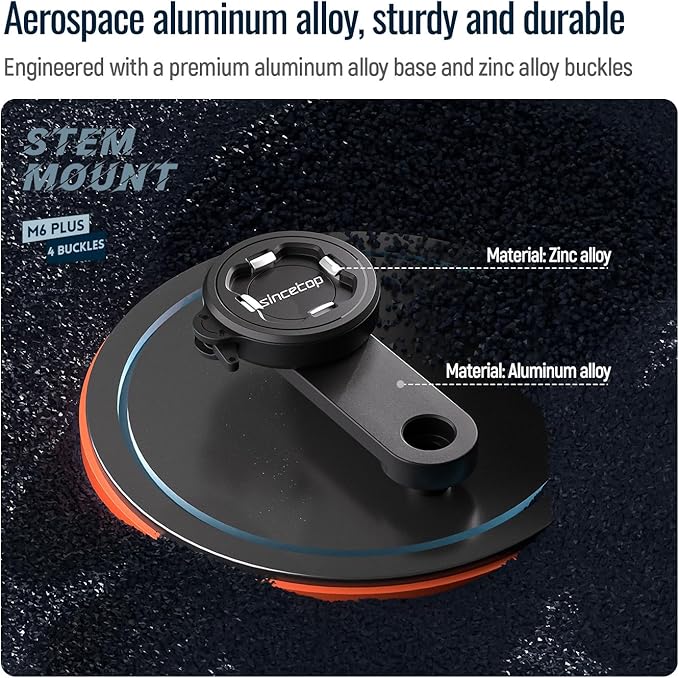 sincetop Bike Phone Mount,Mountain Bicycle Stem Cap Phone Holder,Universal Aluminum Handlebar Phone Clamp,MTB Road Bike Cycling Mobile Phone Clip,Quick Attach/Release 【Series C-2nd Gen】