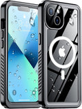 Red2Fire 2024 New Designed for iPhone 13 Case Waterproof,[Compatible with MagSafe][Built-in Camera & Screen Protector][Full Body Shockproof][IP68 Waterproof][Dustproof] Phone Case 6.1"