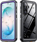 SPIDERCASE for Samsung Galaxy S26 Plus Case Waterproof, Built-in Screen Protector [IP68 Underwater] [Military Grade Shockproof] Full Body Sealed Protection for Galaxy S26 Plus Case 6.7", Purple/Clear