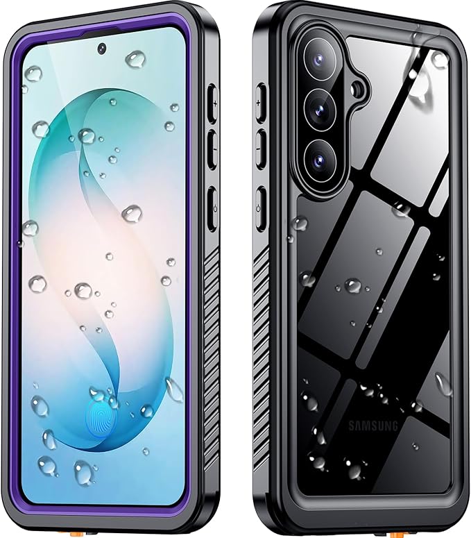 SPIDERCASE for Samsung Galaxy S26 Plus Case Waterproof, Built-in Screen Protector [IP68 Underwater] [Military Grade Shockproof] Full Body Sealed Protection for Galaxy S26 Plus Case 6.7", Purple/Clear