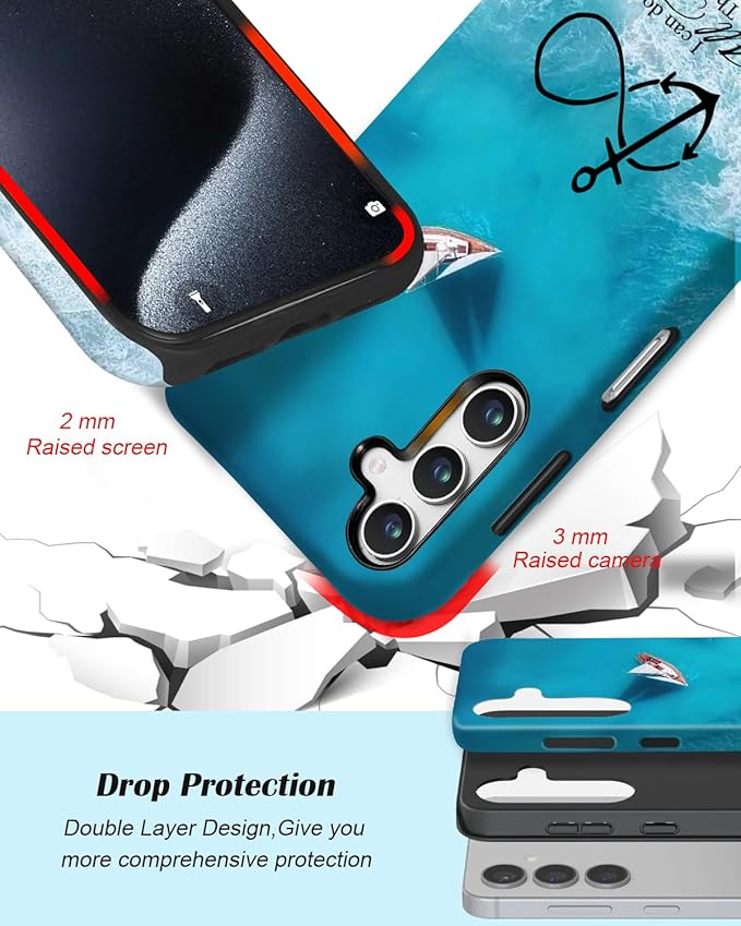 Compatible for Samsung Galaxy A56 5G Case, Dual Layer Heavy Duty 2 in 1 Shockproof Protective Phone Case,Anchor Christian