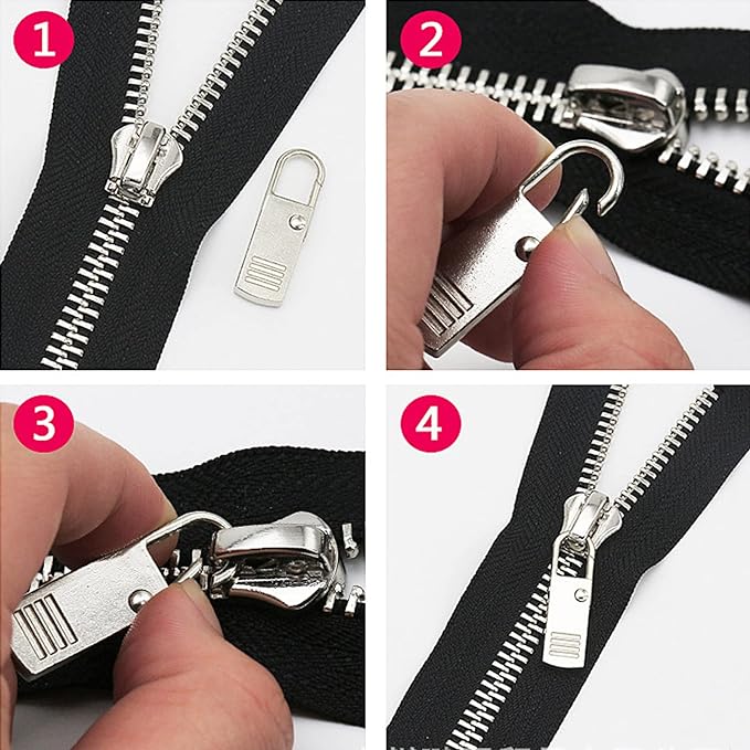 Zipper Pulls, 8PCS Black