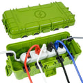 Medium Outdoor Electrical Box (11.6x5.2x4.1 inch), IP54 Waterproof Extension Cord Cover w/ 6 Cable Entry, Weatherproof Connection Box for Power Strip, Plug, Timer, Holiday Lights, Green