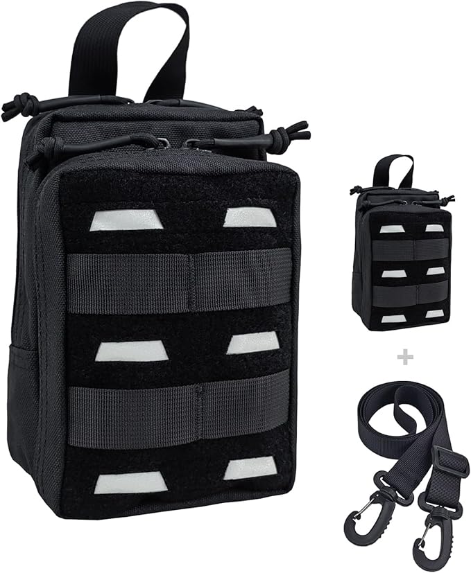 Tactical Pouch Water-Resistant Molle Multi Functional EDC Tool Compact Bag with Strap Black/Brown/Green MOLLE Pouches