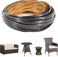 120 Ft Wicker Repair Kit, Plastic Wicker Repair Supplies, Mixed Dark Brown, Synthetic Rattan Replacement Material for Patio Wicker Furniture Sofa Chair Repair