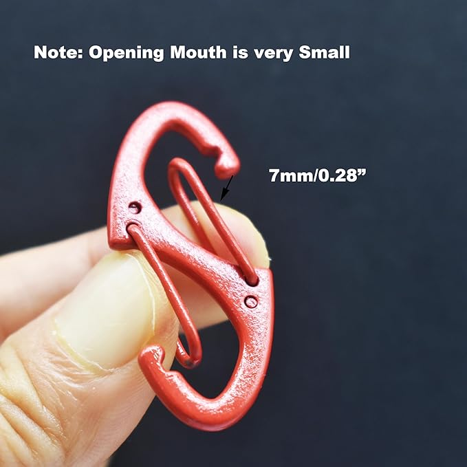 Small Carabiner Clips 1.6 inch(41mm) Metal Double Sided Spring Gate Snap Hooks Keychain Clasp Accessories