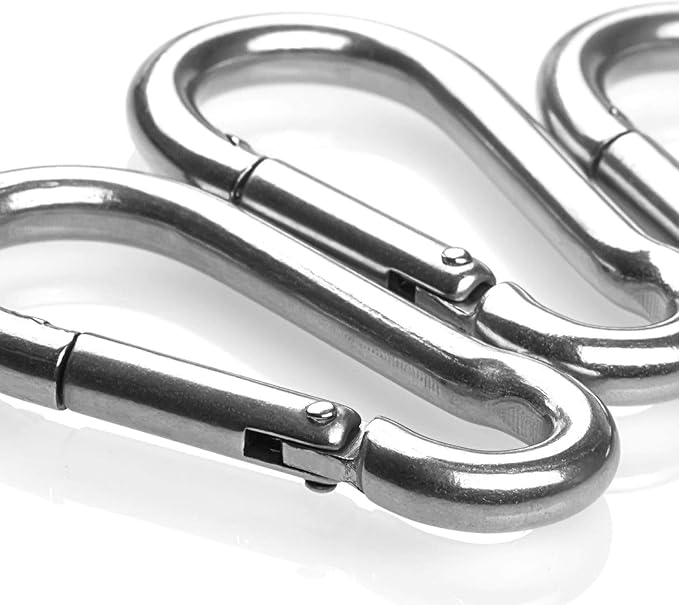 30 Pack 2 Inch Small Carabiner Clip Heavy Duty Spring Snap Hook M5 Stainless Steel Bulk Mini Locking Carabiner Clips for Key Hiking Camping Fishing Outdoor and Gym