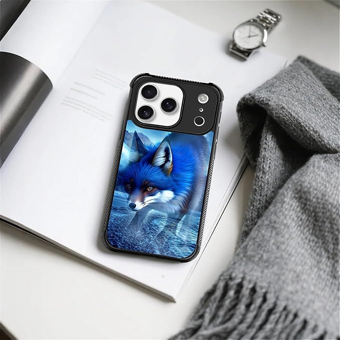 for iPhone 17 Pro Case,for MagSafe Graphic Design for Girl Boy Soft Silicone Hard Acrylic Shock Protection Designed for iPhone 17 Pro Snowy Mountain Fox Lake Pattern