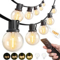 addlon 100FT Outdoor String Lights G40 with Remote Control, Dimmable Patio Globe LED Lights Waterproof Shatterproof, Hanging Outside Lighting for Backyard, Garden, Deck, Balcony, Porch, Café, Bristo