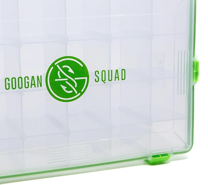 GOOGAN Squad 3700 Deep Casket 2.0 Fishing Tackle Box – Durable Bait & Gear Storage Organizer with Adjustable Dividers