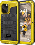 Mitywah Waterproof Case for iPhone 16 Pro, Shockproof Heavy Duty Case with Built-in Screen Protector, Underwater Full Body Protective Metal Case 6.3 inch, Yellow