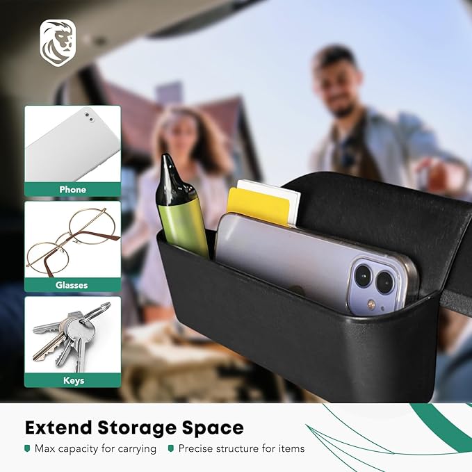 YHTAUTO Center Console Shifter Storage Box with Pads Fit for Ford Bronco 2021 2022 2023 2024, ABS Organizer Gear Side Storage Tray