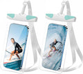 IPX8 Waterproof Phone Pouch for 16/15/14/13/12 Pro Max & Galaxy S24/S23 Samsung's Waterproof Phone case with lanyard ,Cellphone Dry Bag Beach Essentials-2 bag 7.5 inches (White green)