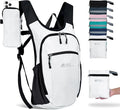 Hiking Backpack 10L/15L Small Daypack Lightweight Packable Travel Foldable Water Resistan for Women Men (White, 10L)