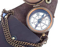Engravable Compass Nautical Pocket Brass Compass with Leather Carry Case Pirates Camping Compasses Gift Compasses Rustic Vintage Home Decor Gifts