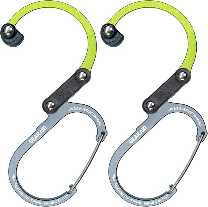 GEAR AID HEROCLIP 360° Swivel Carabiner Gear Clip and Hook (Medium) for Camping, Backpack, Suitcases and Garage Organization
