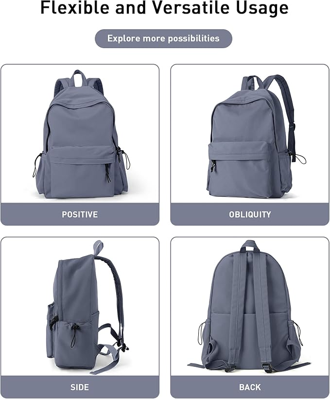 BJLFS School Bag Backpack for Women Kids Teens Girls, Small Bookbag College Student Backpack for School Men Boys, Mochilas Escolares para Casual Daypack Mini Book Bag Blue ﻿