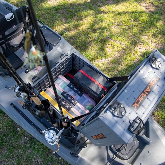YakAttack ShortStak Upgrade Kit for BlackPak Pro | 16" x 16" – Battleship Grey | Stackable Kayak Crate Add-On with GridLoc Panels & Hardware | Not Standalone | Made in USA
