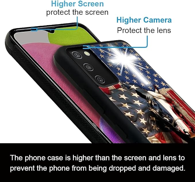 for Samsung Galaxy S20 FE Case, Red American Flag Horse Cross Pattern Graphic Design Girl Boy Soft Silicone Hard Acrylic Shock Protection for Samsung Galaxy S20 FE