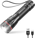 WdtPro Rechargeable Flashlights High Lumens, 1 Pack 10H Long Lasting Super Bright EDC Flashlights, LED Mini Tactical Flash Lights for Camping Emergency, Drop & Water Resistant (Battery Included)