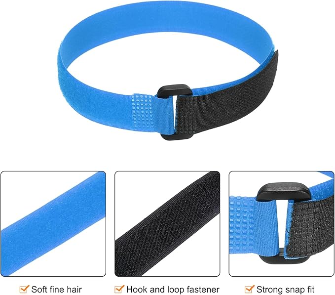 MECCANIXITY 5Pcs Reusable Battery Tie Down Straps,0.8x20" Blue Nylon Multipurpose Battery Hold Down Adjustable Cinch Strap Hook Loop Fastening Tie for Quadcopters FPV RC Drone Boat Car