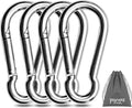 Pixel Panda 3.1&4 Inch Heavy Duty Carabiner Clips Load 1000lbs, 2&4&8Pack Large Snap Hooks for Gym, Outdoor, Swing, Hammock