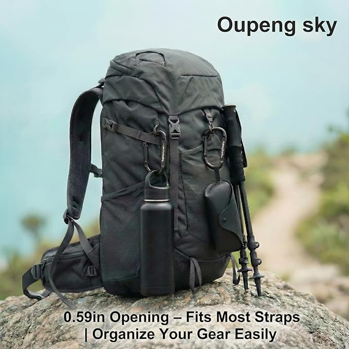 Carabiner Clip - Heavy Duty Carabiners 800lbs-13KN (2922 lbs) Carabeaner D Ring Shape,Key Chain Clip Hook,Keychain Clip,Multipurpose for Camping, Hiking,Backpacking or Other Outdoor Activities.