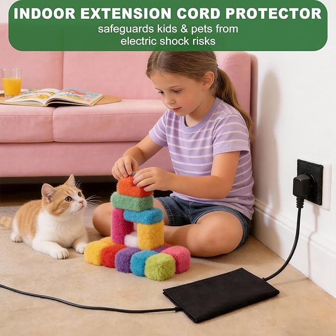 (Not Plastic) 3Pack Outdoor Extension Cord Safety Cover,11.2x6 Inch,600D Canvas Oxford Cloth Waterproof Electrical Outlet Cover, with Velcro Closed,Weatherproof Plug Cable Connectors Protector