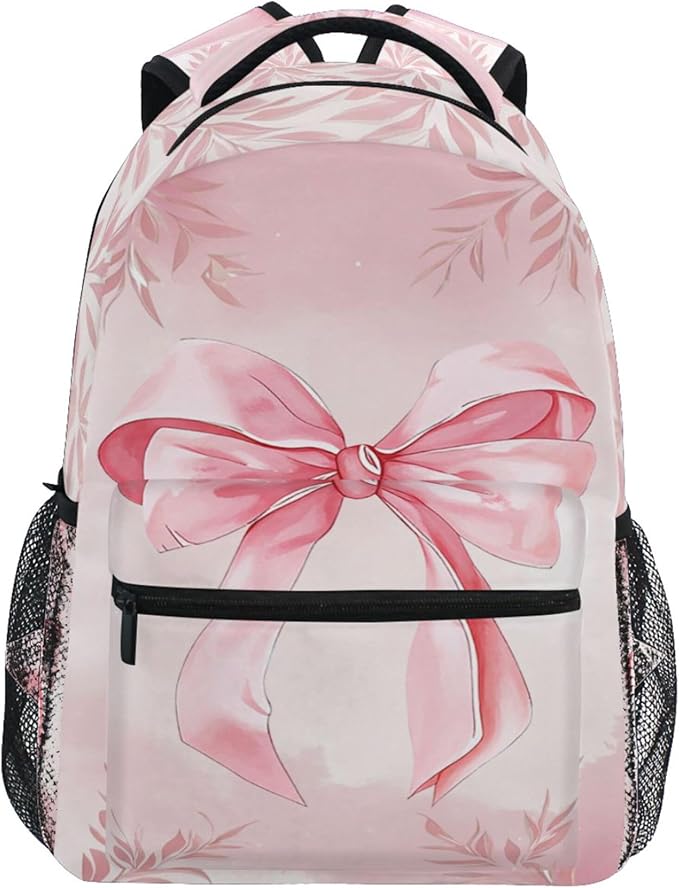 Wamika Pink Bow Girls Backpack Cowgirl Boots School Backpacks Boys Kids Preschool Book Bag