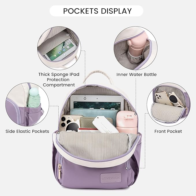 LOVEVOOK Mini Backpack for Women Light Weight Small Waterproof Backpack Purses Daily Backpack… | Light Weight