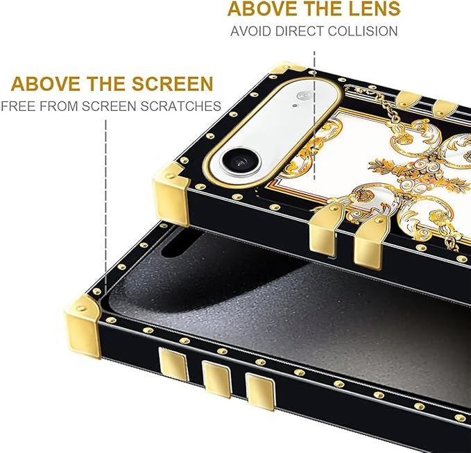 for iPhone 17 Air Case Luxury Golden Decoration for Girl Women Soft TPU Shockproof Protective Hard PC Back for iPhone 17 Air Crazy Pattern Gold Grain Flowers
