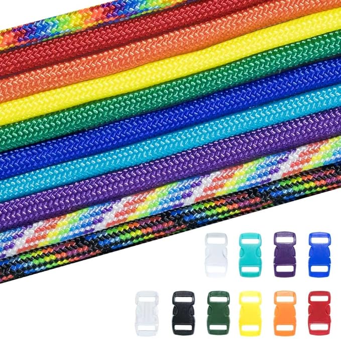 Paracord Planet 550lb Type III Paracord Combo Crafting Kits with Buckles