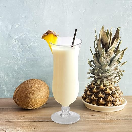 Yesland 6 Pack Hurricane Glass - 13.5 oz Break-Resistant Plastic Pina Colada Cocktail Glasses Clear Tulip Drinking Cups for Drinking Cocktails, Tropical Drinks, Water Full-Bodied Beer, Juice