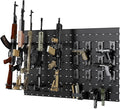 Wall Rack System - Aluminium Heavy-Duty Tactical Storage for Rifles, Carbines, Shotguns & Handguns, Modular Slatwall Organizer Holds up to 6 Rifles, 10 Pistols & 4 Mags