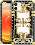 Compatible with iPhone 11 Case, Gold Grain Flowers Luxury Golden Decoration for Girl Women Soft TPU Shockproof Protective Hard PC Back for iPhone 11