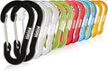 Booms Fishing CC1 Multi-Use Carabiner Clip, 6 Pack Small Caribeener Clips, Mini Keychain Caribeaner Clip 2 inch, Aluminum D Ring Carabiners, Multi-colored