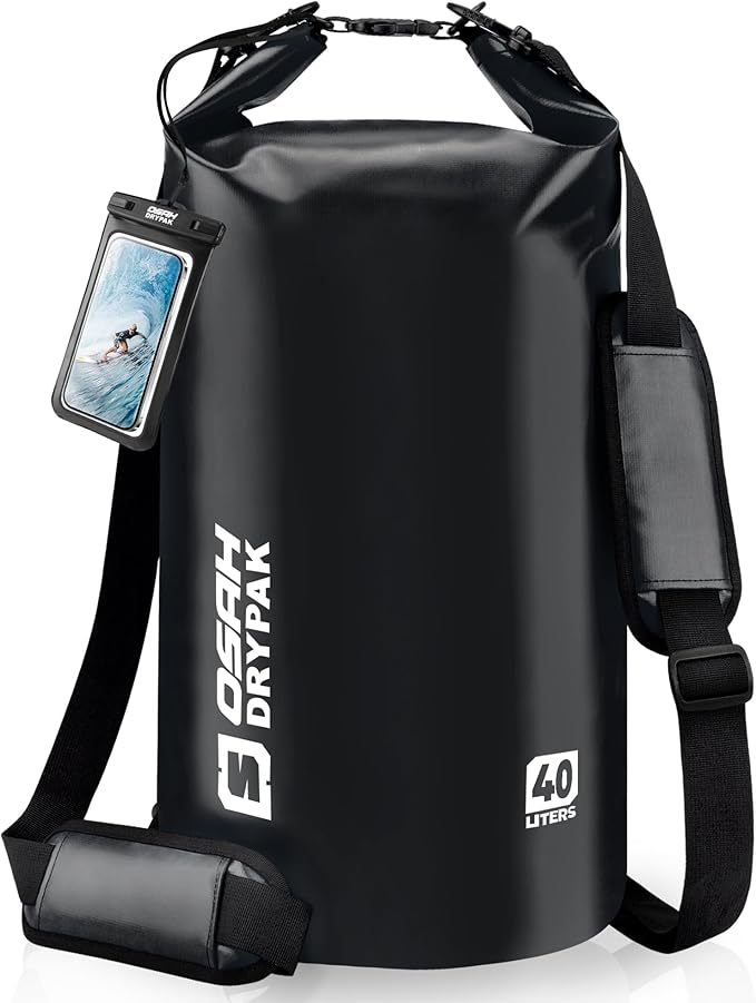 Waterproof Dry Bag, 5L/10L/20L/30L/40L Roll Top Lightweight Storage Backpack with Phone Case for Women & Men, Floating Waterproof Sack for Travel, Swimming, Kayaking, Paddle Board, Camping & Beach