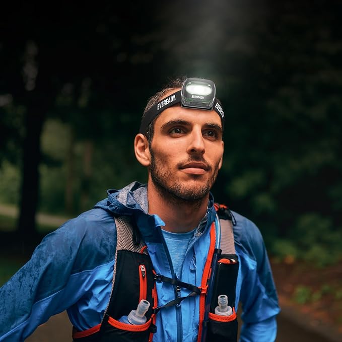 Eveready LED Light Rechargeable Headlight, 300 Lumen, IPX4 Water Resistant, Shatterproof Lens, Great Outdoor LED Headlight, Micro-USB Charging Cable Included