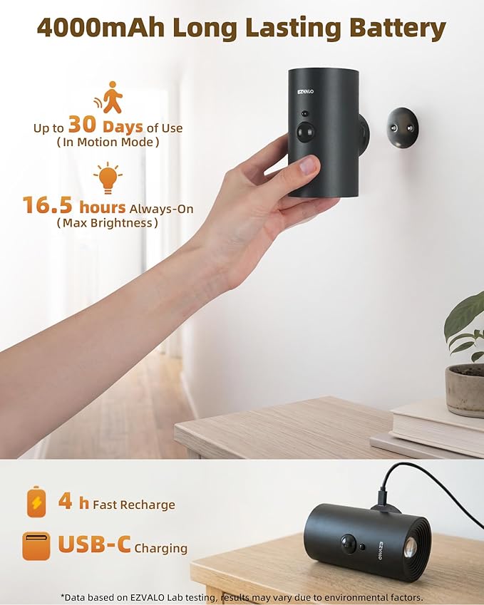 EZVALO Motion Sensor Wall Sconce with Remote, 4000mAh Rechargeable Battery Operated Wall Light, 3 CCT & 12 RGB Colors, Up & Down LED Lighting for Hallway, Stairway (Black, 1 Pack)