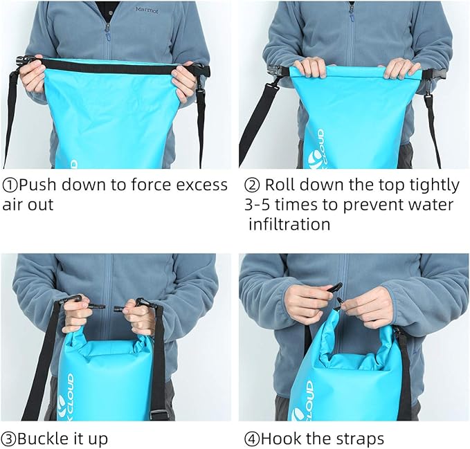 ROCK CLOUD Dry Bag Waterproof 5L Dry Sack for Kayaking Rafting Boating Beach Surfing Swimming Canoe Camping Hiking Fishing Ski