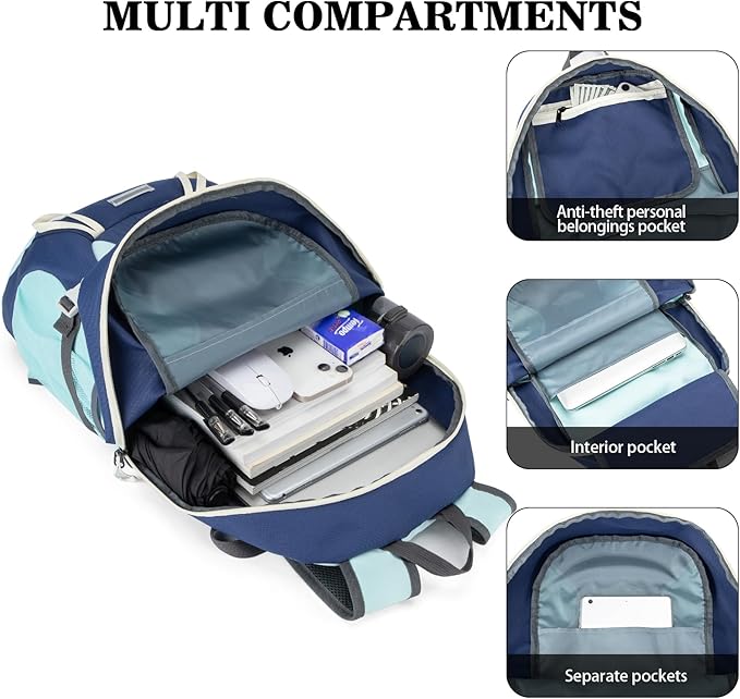 BAGPARKK Hiking Backpack,Large 35L Travel Backpacks for Men Women,Water Resistant Ultra Lightweight Foldable Packable Camping Daypack for Outdoor Sports