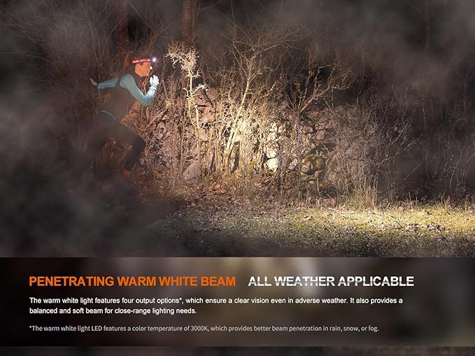 Fenix HM65R-T V2.0 Running Headlamp, 1600 Lumen White Light and Warm White Dual Beams, USB-C Rechargeable, Lightweight Long Runtime for Trail Running, with Organizer (Dark Purple)