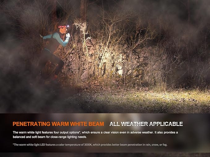 Fenix HM65R-T V2.0 Running Headlamp, 1600 Lumen White Light and Warm White Dual Beams, USB-C Rechargeable, Lightweight Long Runtime for Trail Running, with Organizer (Nebula)