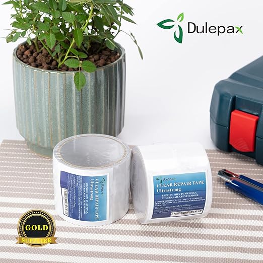 Dulepax Tent Repair Tape,Ultrastrong Awning Repair Tape,Boat Covers Repair,Double Layer RV Covers Repair Kit,Tarp Repair,Canvas Pctch Kit,Sail Tape 1 Roll of 16.4' x 2.95"