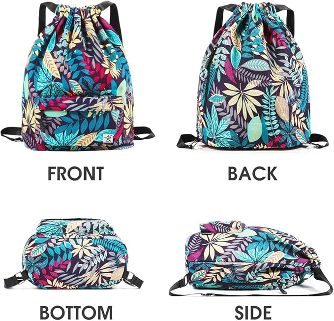 Waterproof Drawstring Bag, Gym Bag Sackpack Sports Beach Backpack for Men Women