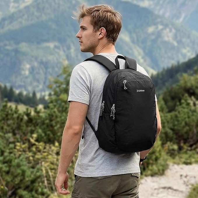 G4Free 15L Hiking Backpack Lightweight Small Travel Backpack Casual Daypack for Women Men Outdoor Campus, Black