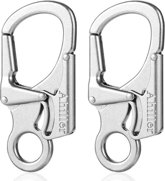 Ahiller Carabiner Clip, Double Anti-Misopening Locking Design, 3" Zinc Alloy Heavy Keychain for Outdoor Camping Hiking, Key Ring Clip