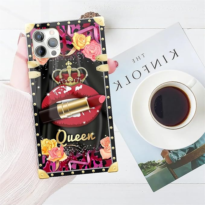 Compatible with iPhone 11 Pro Max Case, Queen Lip Crown Leopard Print Luxury Golden Decoration for Girl Women Soft TPU Shockproof Protective Hard PC Back for iPhone 11 Pro Max
