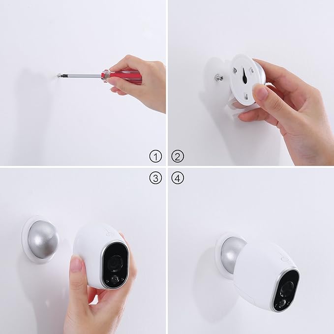 Skylety 3 Pack Security Wall Mount, Metal Magnetic Mount Compatible with Magnetic Arlo, Arlo Pro, Arlo Pro 2, White, Arlo Accessories