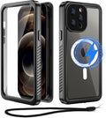 Beeasy for iPhone 12 Pro Waterproof Case [Compatible with Magsafe] [Built-in Screen Protector], 360 Full Body Heavy Duty Phone Case, Military Grade Shockproof Dustproof,Magnetic Black